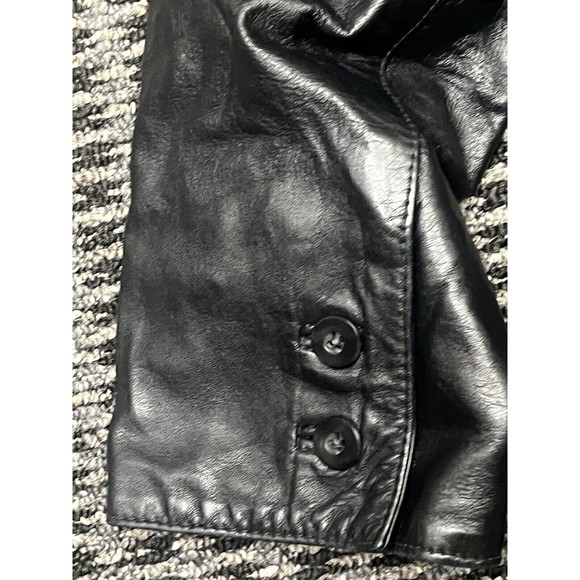 GAP Leather Blazer Womens Sz L Black Jacket Vintage 90's Y2K - Picture 7 of 10